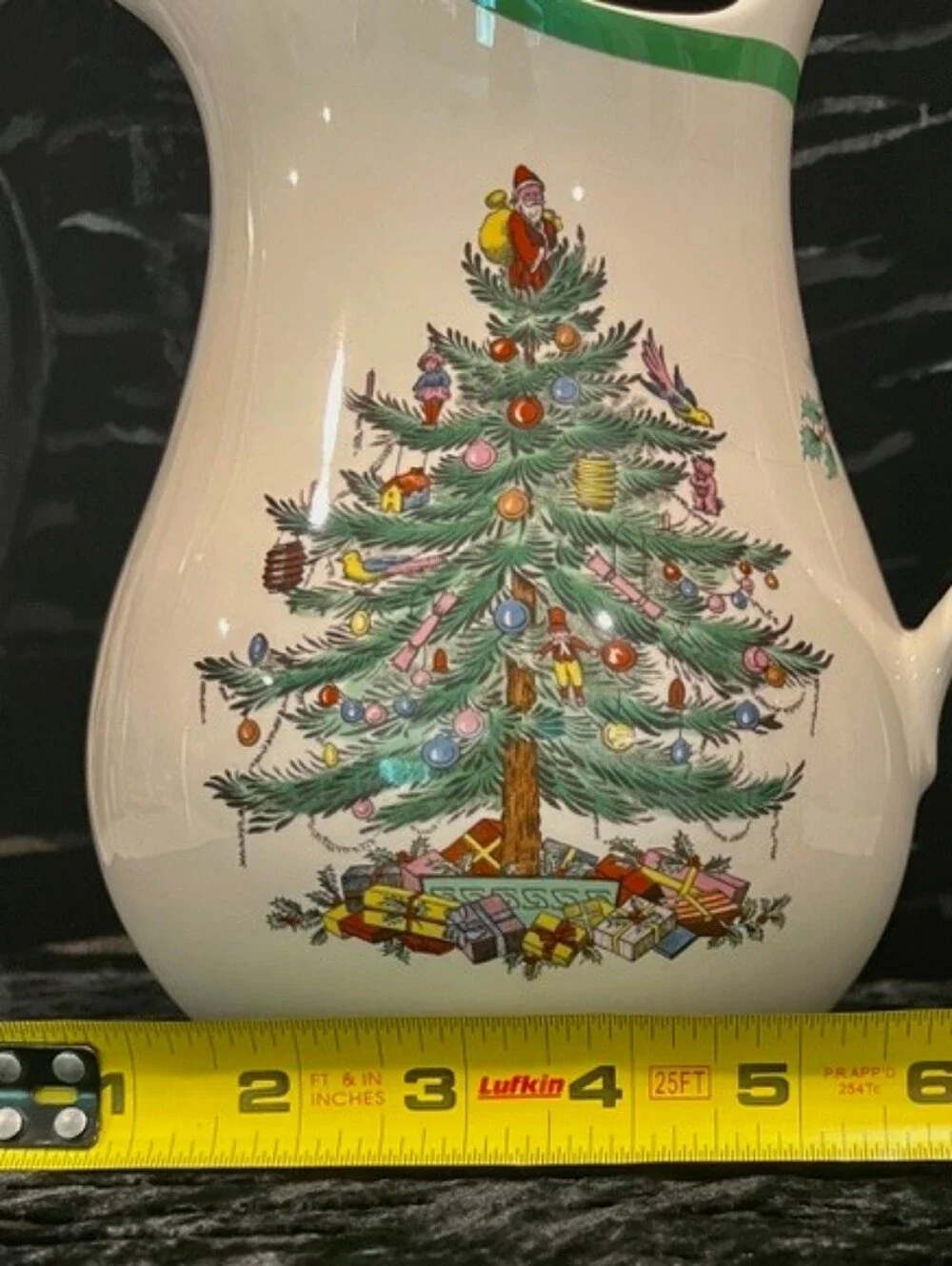 Vintage Spode England Christmas Tree 48oz Pitcher Large Jug S3324 J 1985 EUC